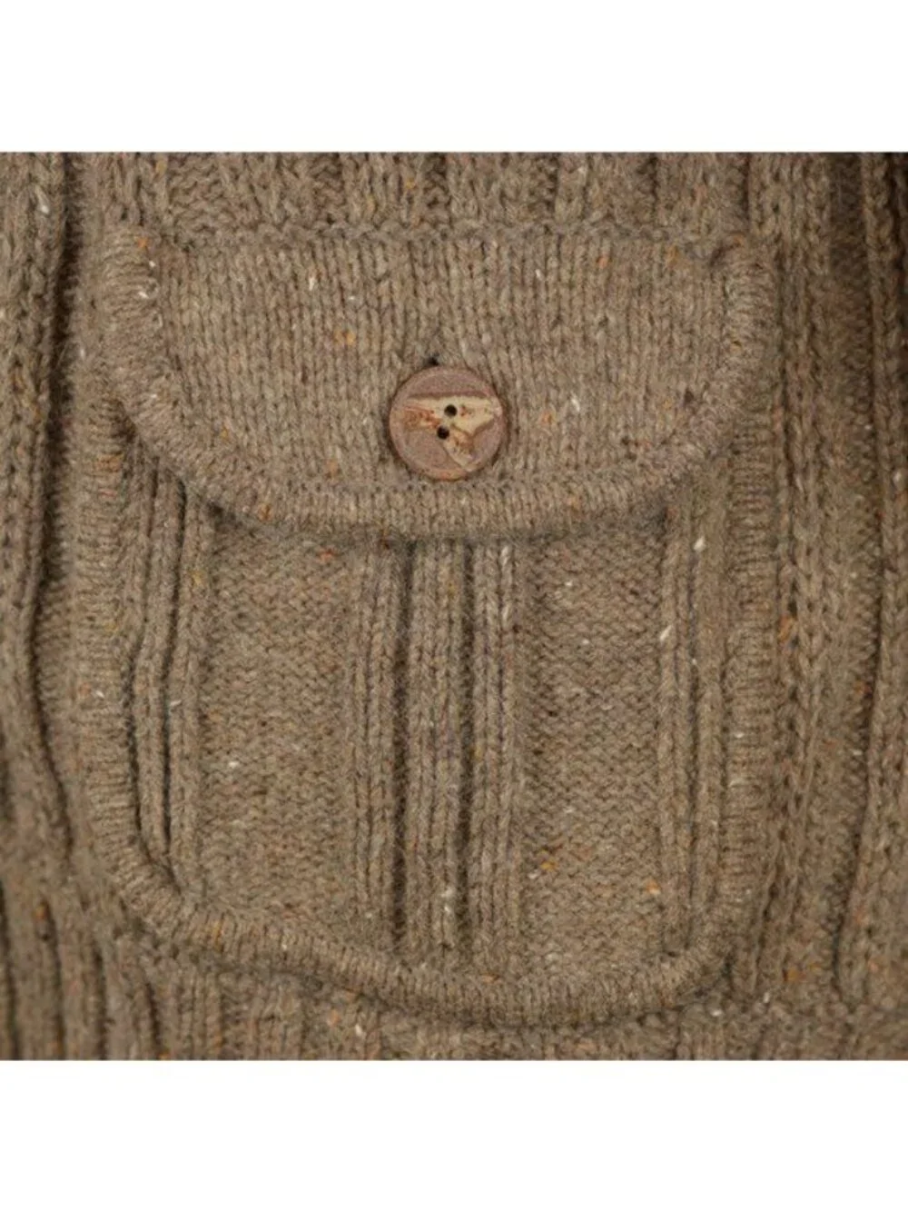 Eddie Bauer Women's Medium Brown Angora Blend Ribbed Button Up Cardigan
